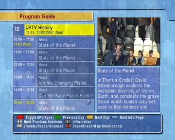 EPG preselect